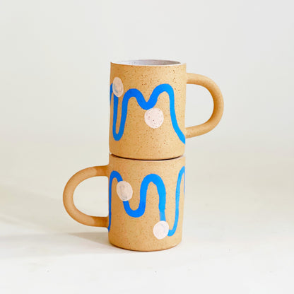 Large Wave Line Speckled Mug