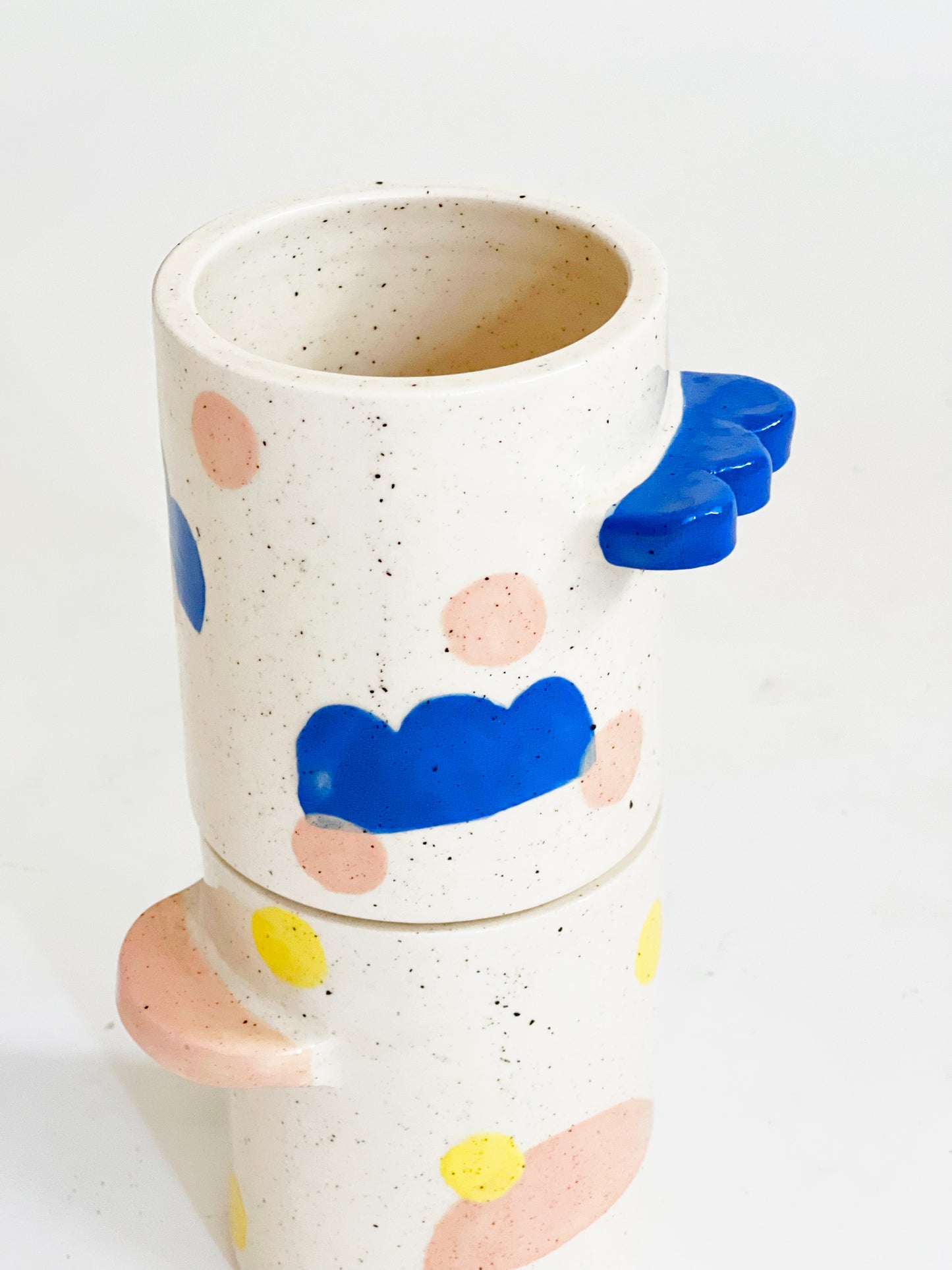 Shaped Handle Pattern Mug