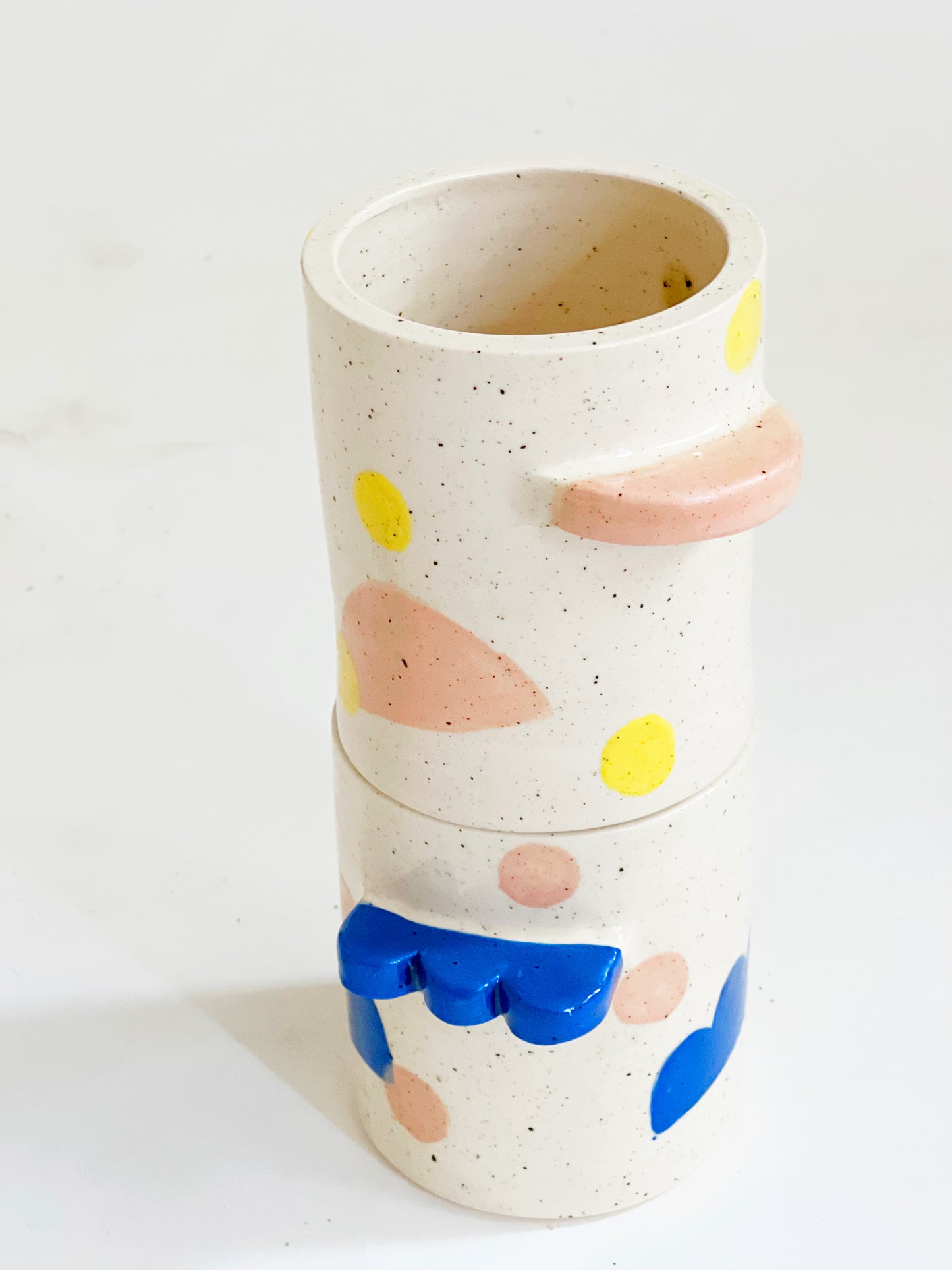 Shaped Handle Pattern Mug