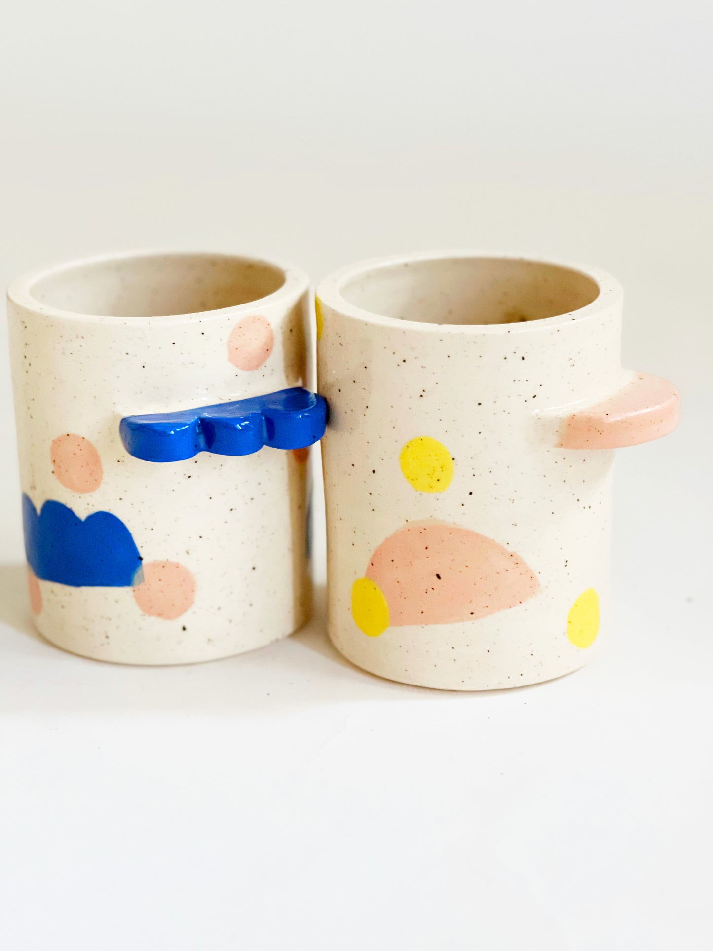 Shaped Handle Pattern Mug