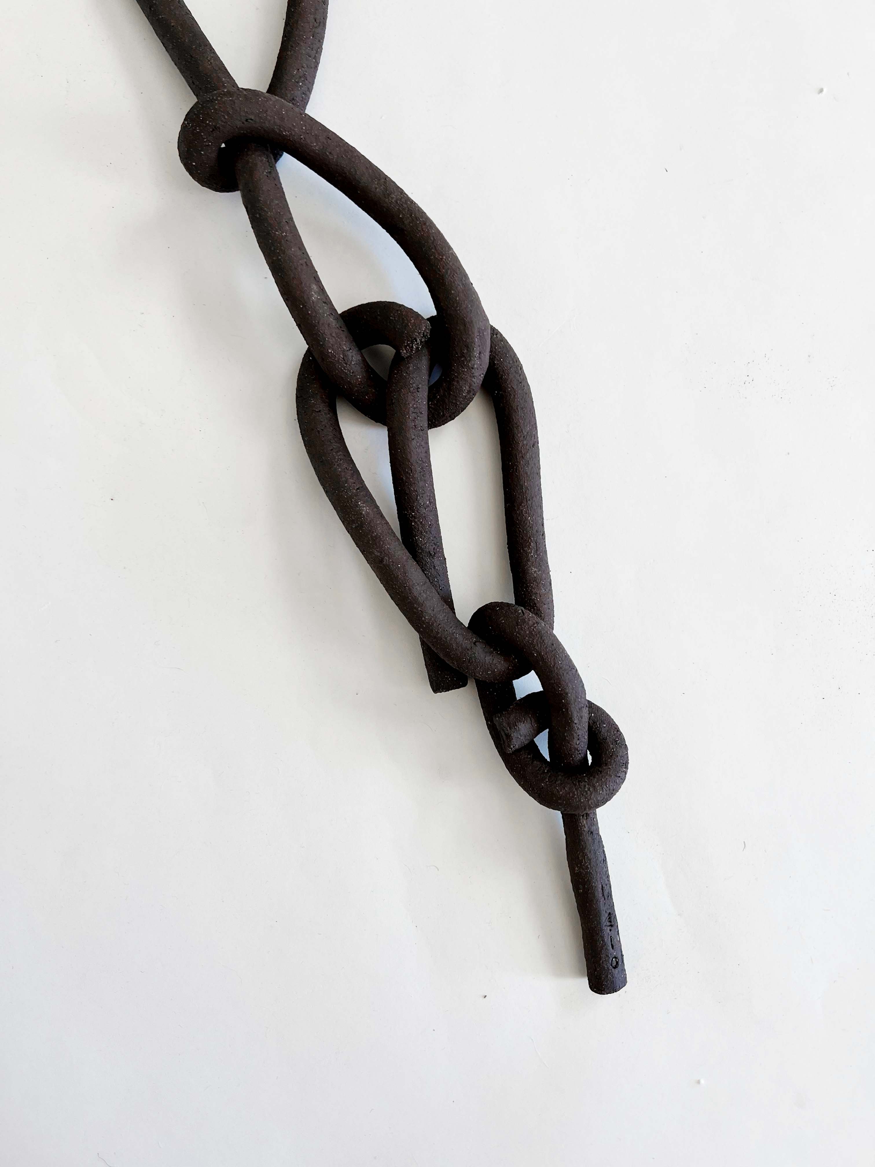 Made to Order: Clay Object 66- Dark Brown Connected Knots