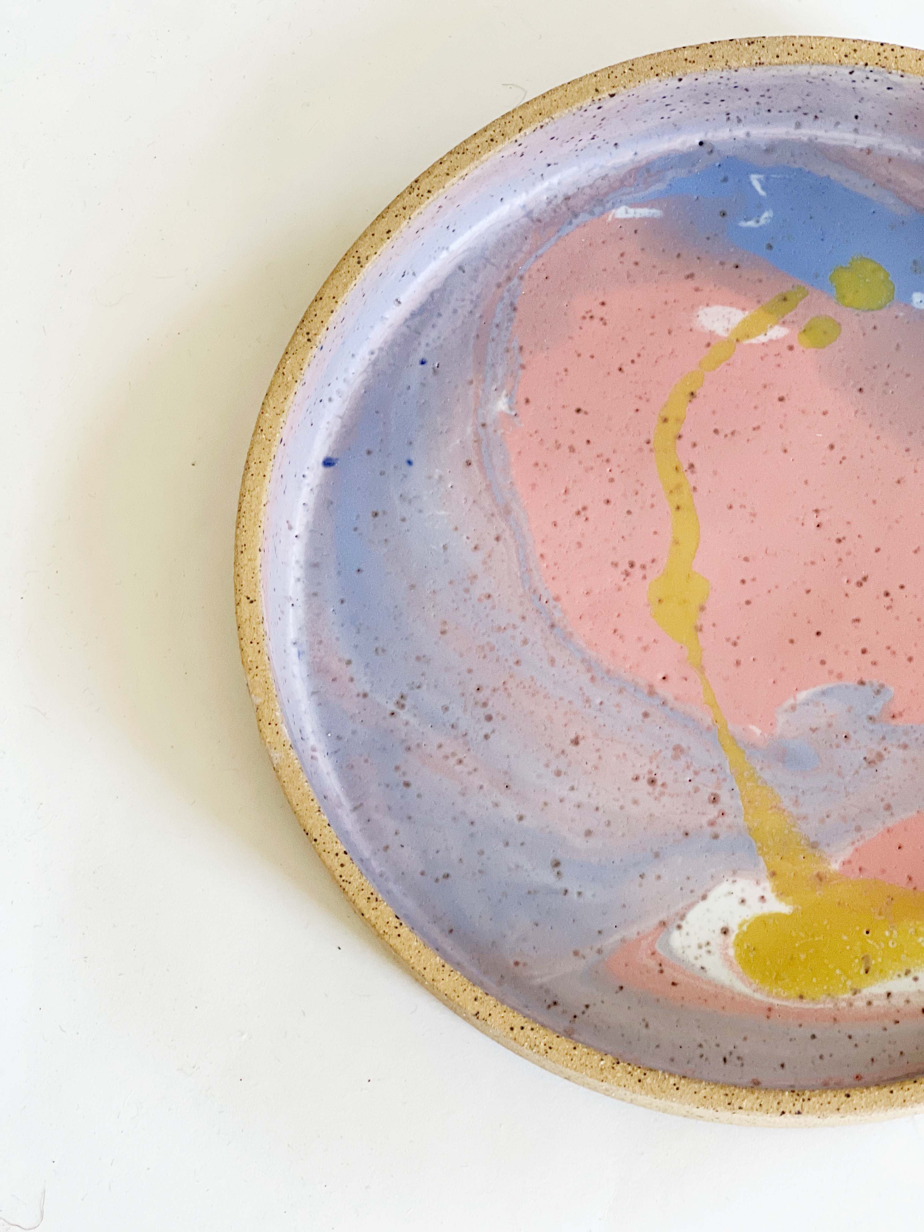 Rainbow Marbled Speckle Plate/ Tray