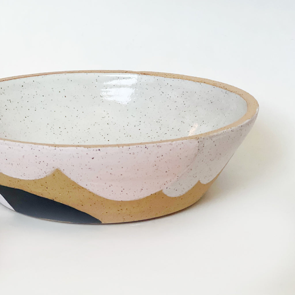 Cloud Speckled Shallow Bowl