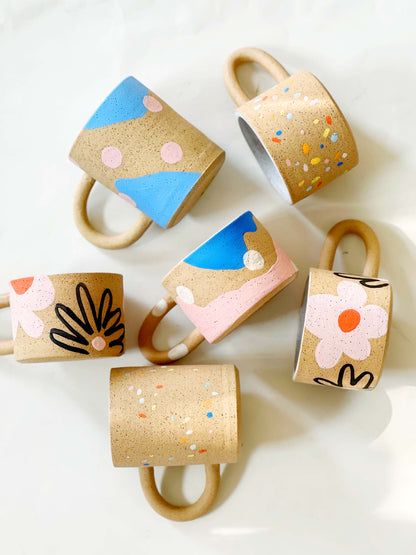 Wide Hand-painted Speckles Mug