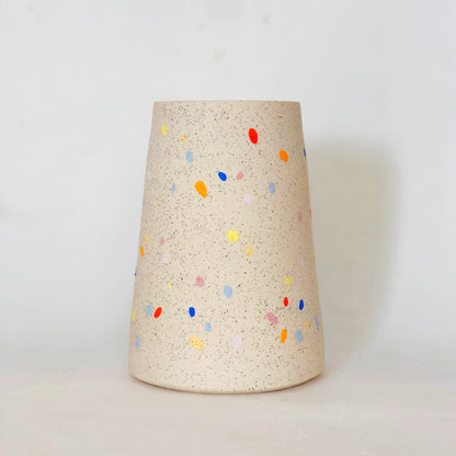 Sprinkles on White Cone Vase