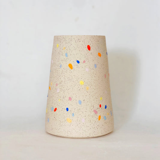 Sprinkles on White Cone Vase