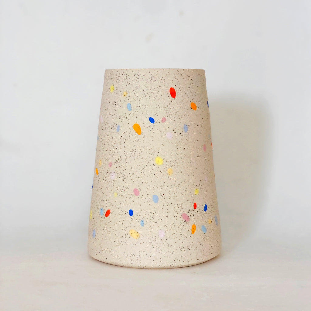 Sprinkles on White Cone Vase