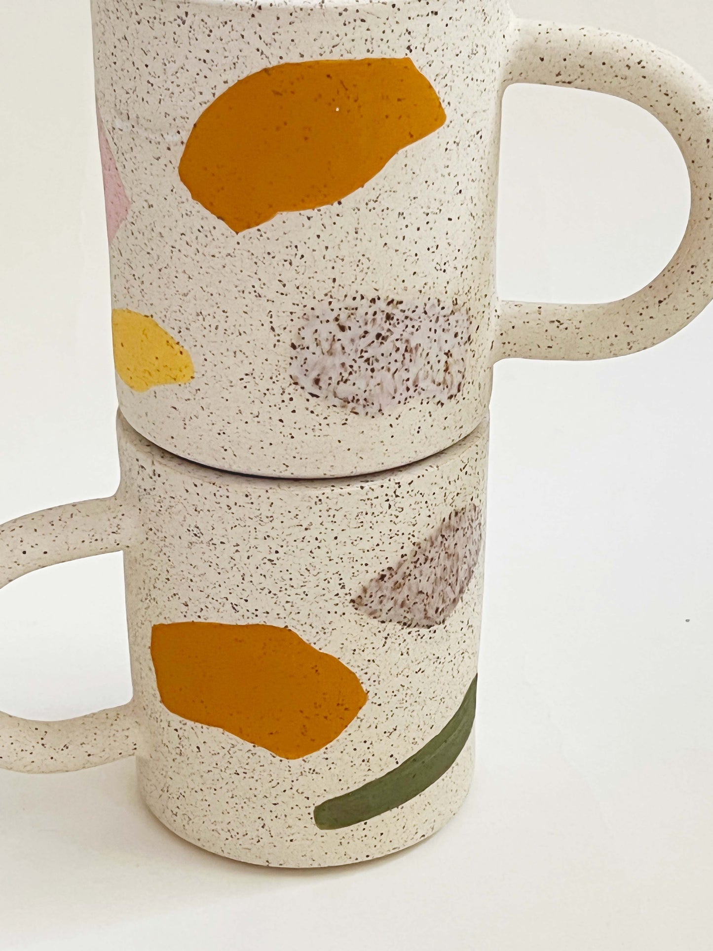 Color and Texture on White speckled Mug