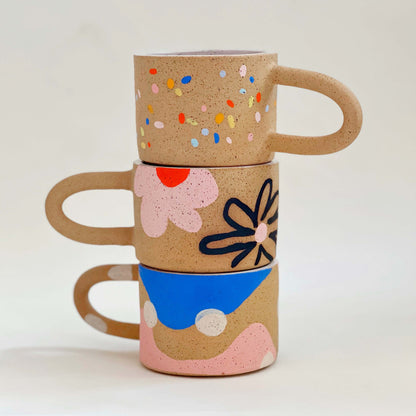 Wide Hand-painted Speckles Mug