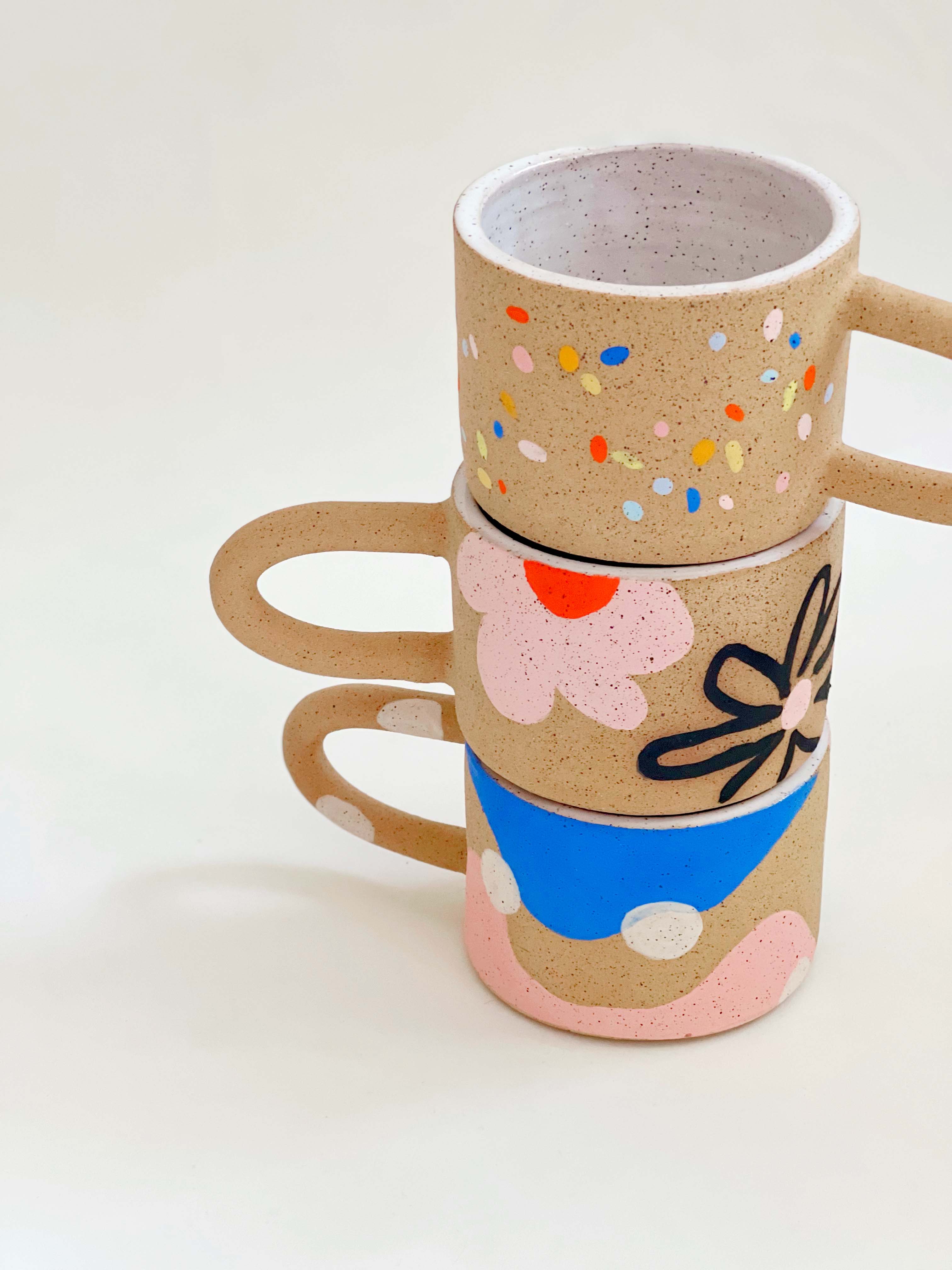 Wide Hand-painted Speckles Mug