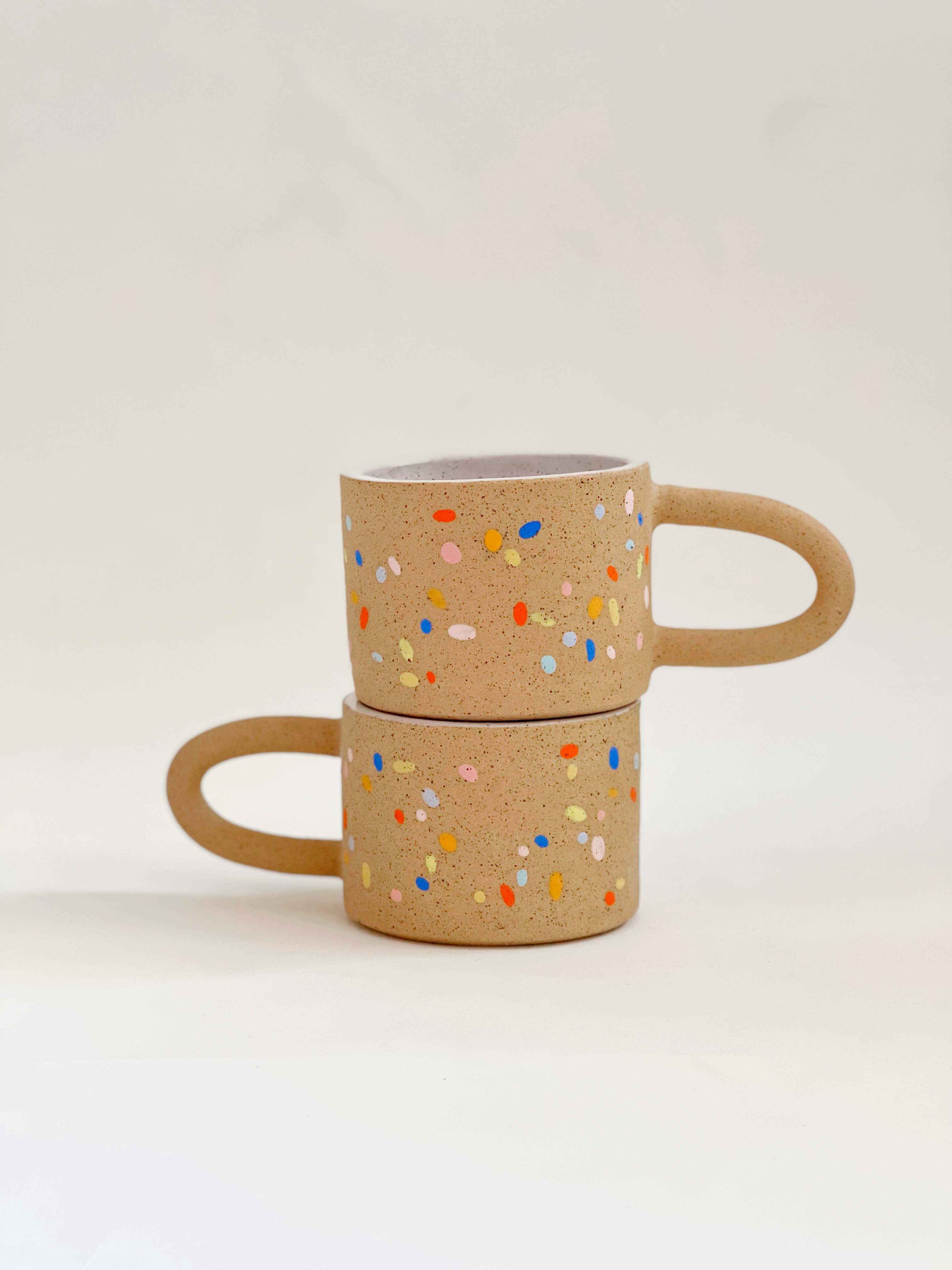 Wide Hand-painted Speckles Mug