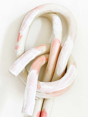 Clay Object 70- Double soft pink with white texture knot