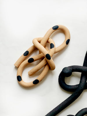 Clay Object 82- Black Dots On Speckled Knot