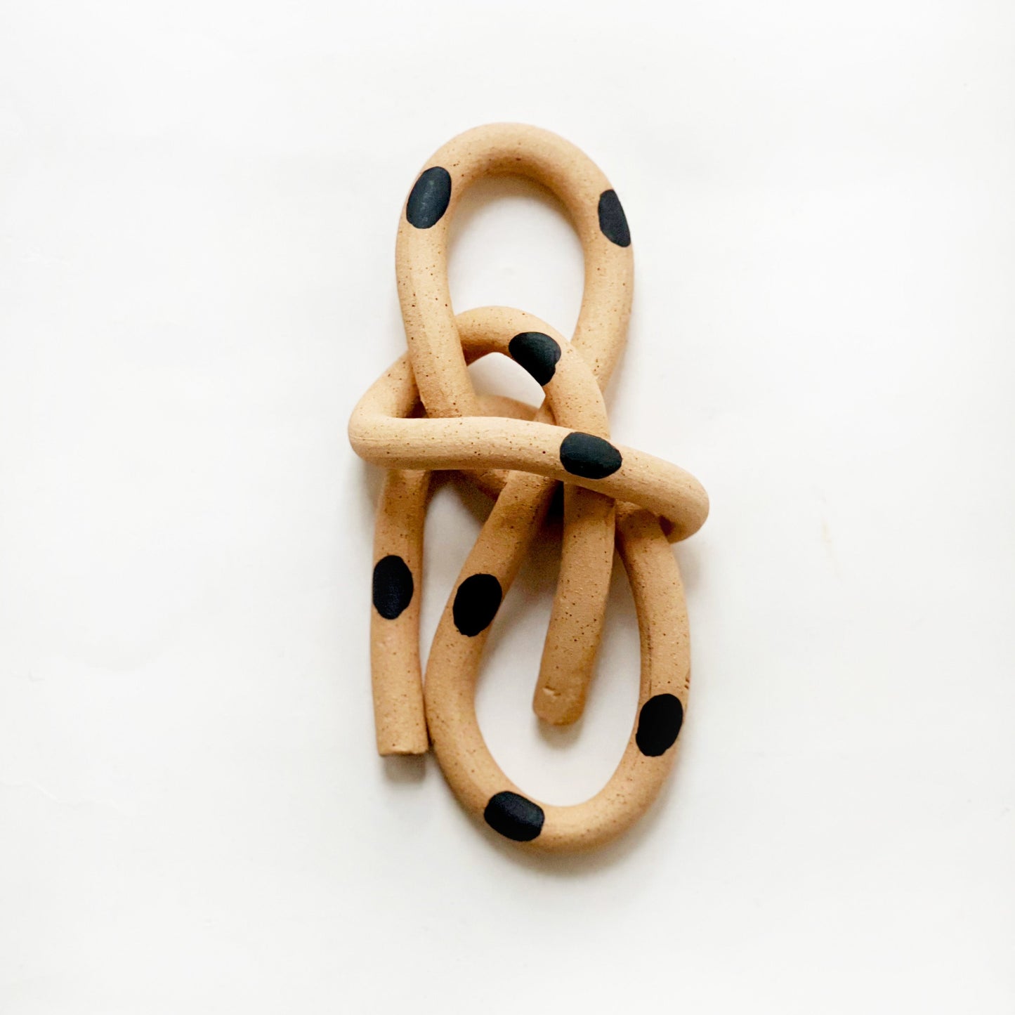 Clay Object 82- Black Dots On Speckled Knot