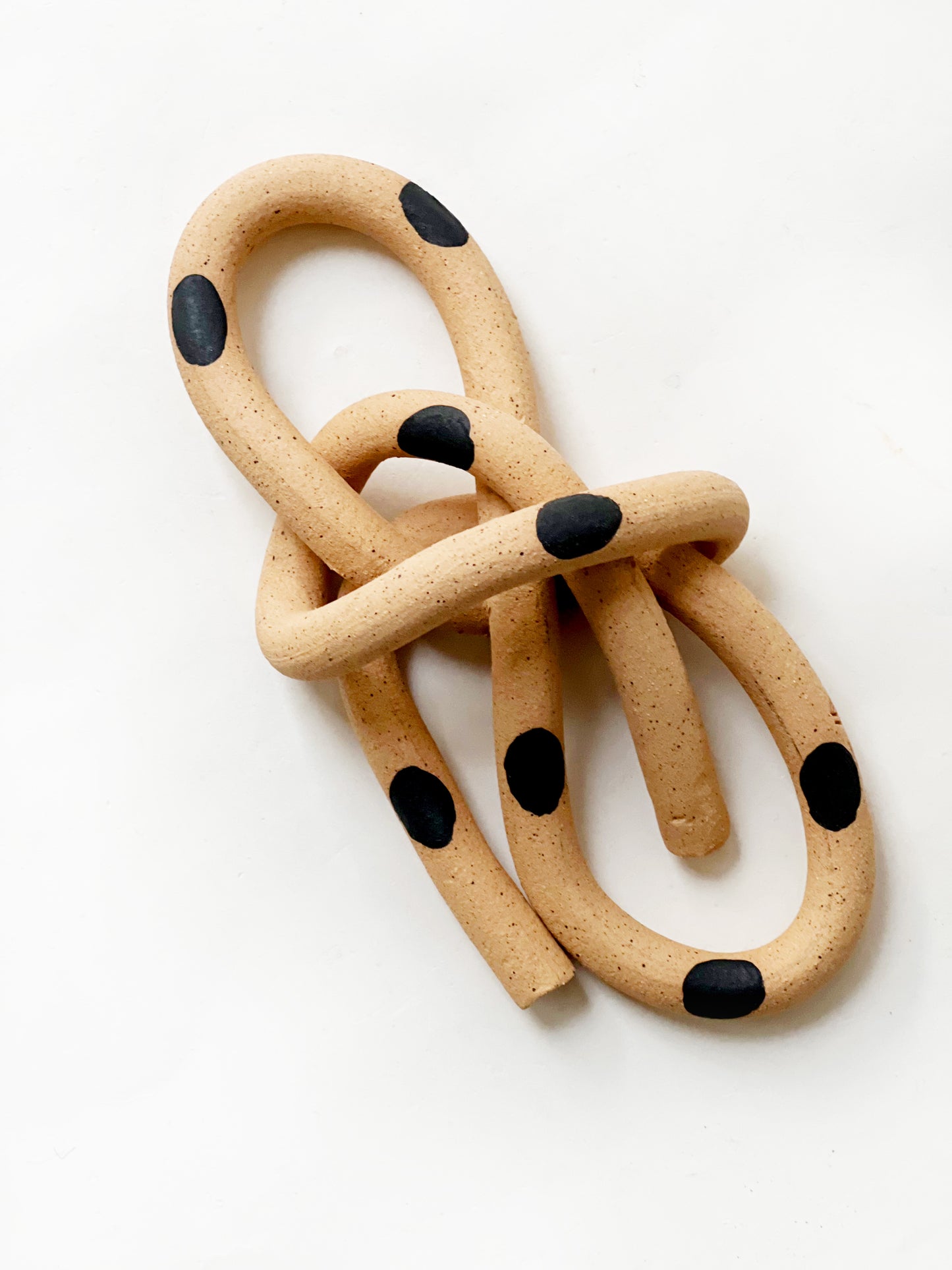 Clay Object 82- Black Dots On Speckled Knot