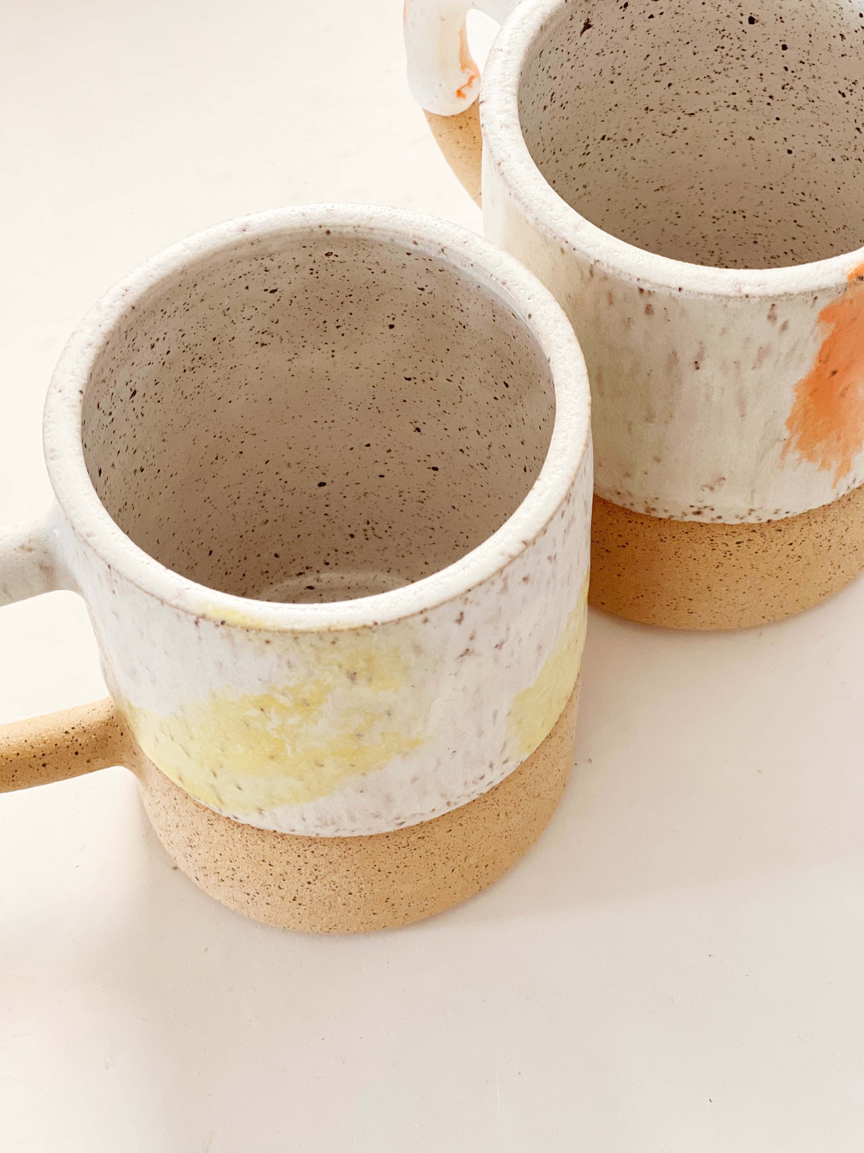 Large Matte Creamy White with Colors Mug
