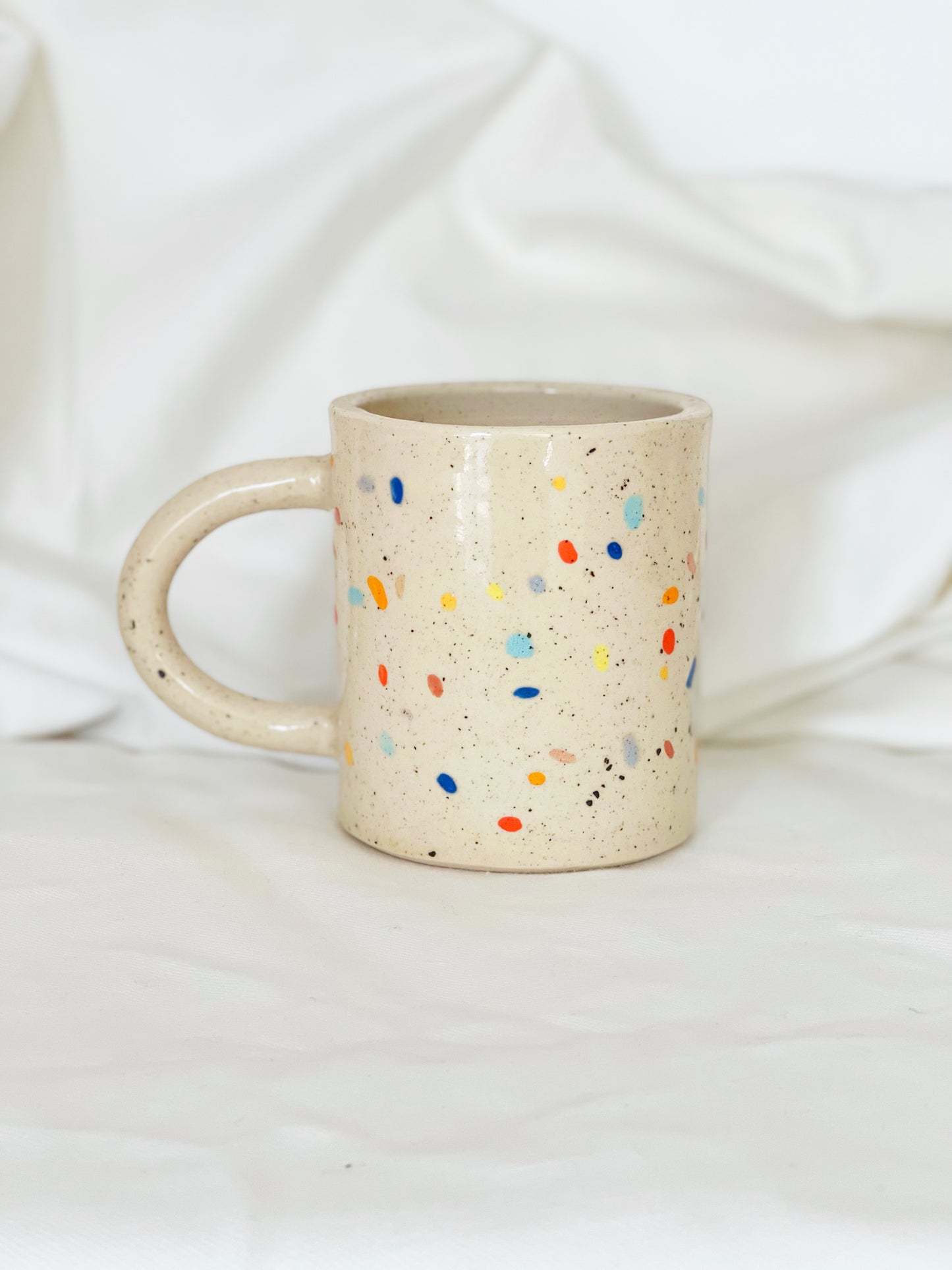 Large Double Sprinkles Handmade Ceramic Mug - Multi colors