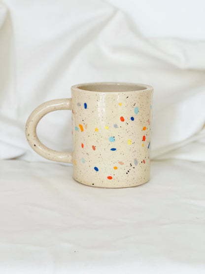 Large Double Sprinkles Handmade Ceramic Mug - Multi colors