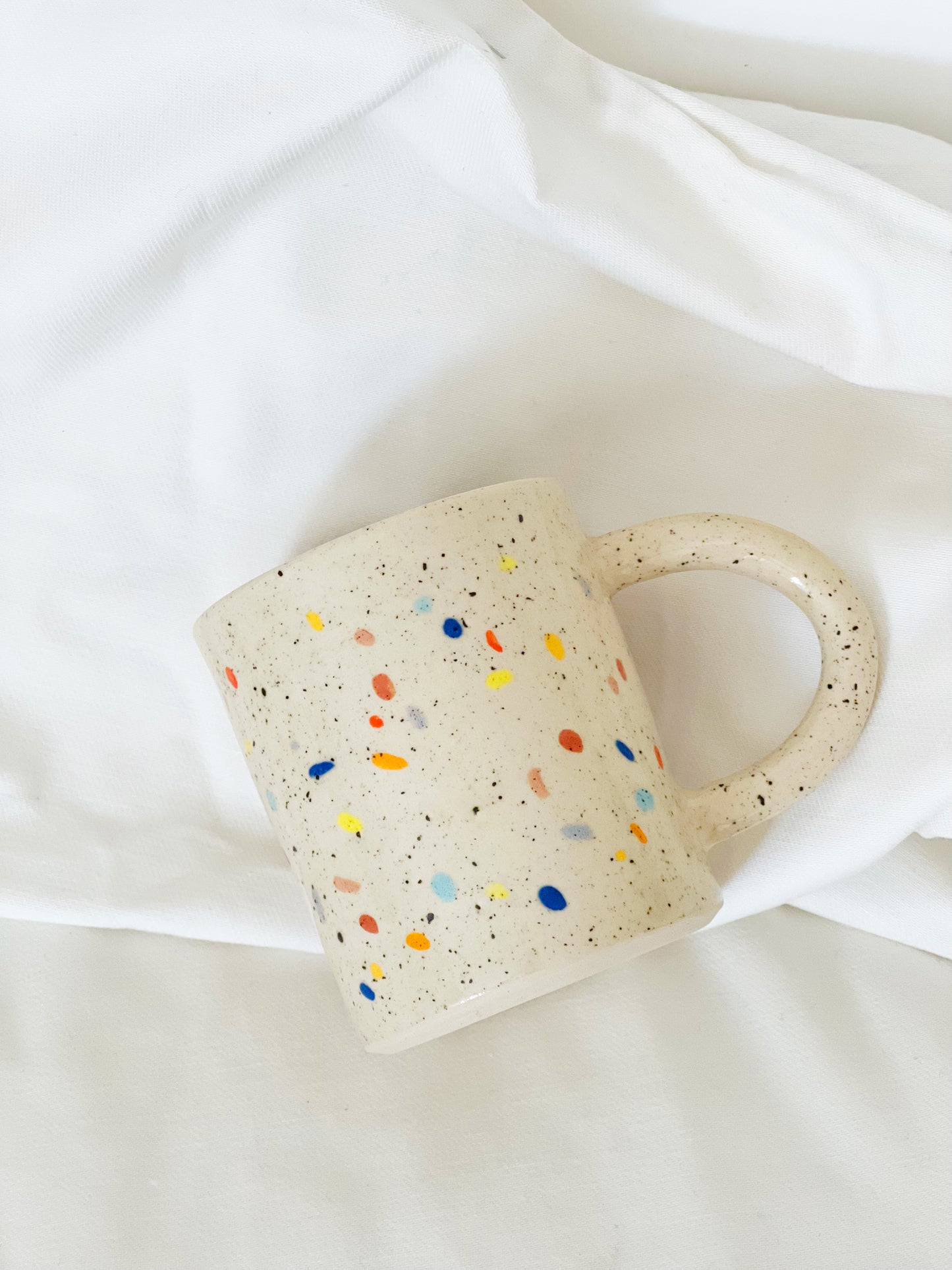 Large Double Sprinkles Handmade Ceramic Mug - Multi colors