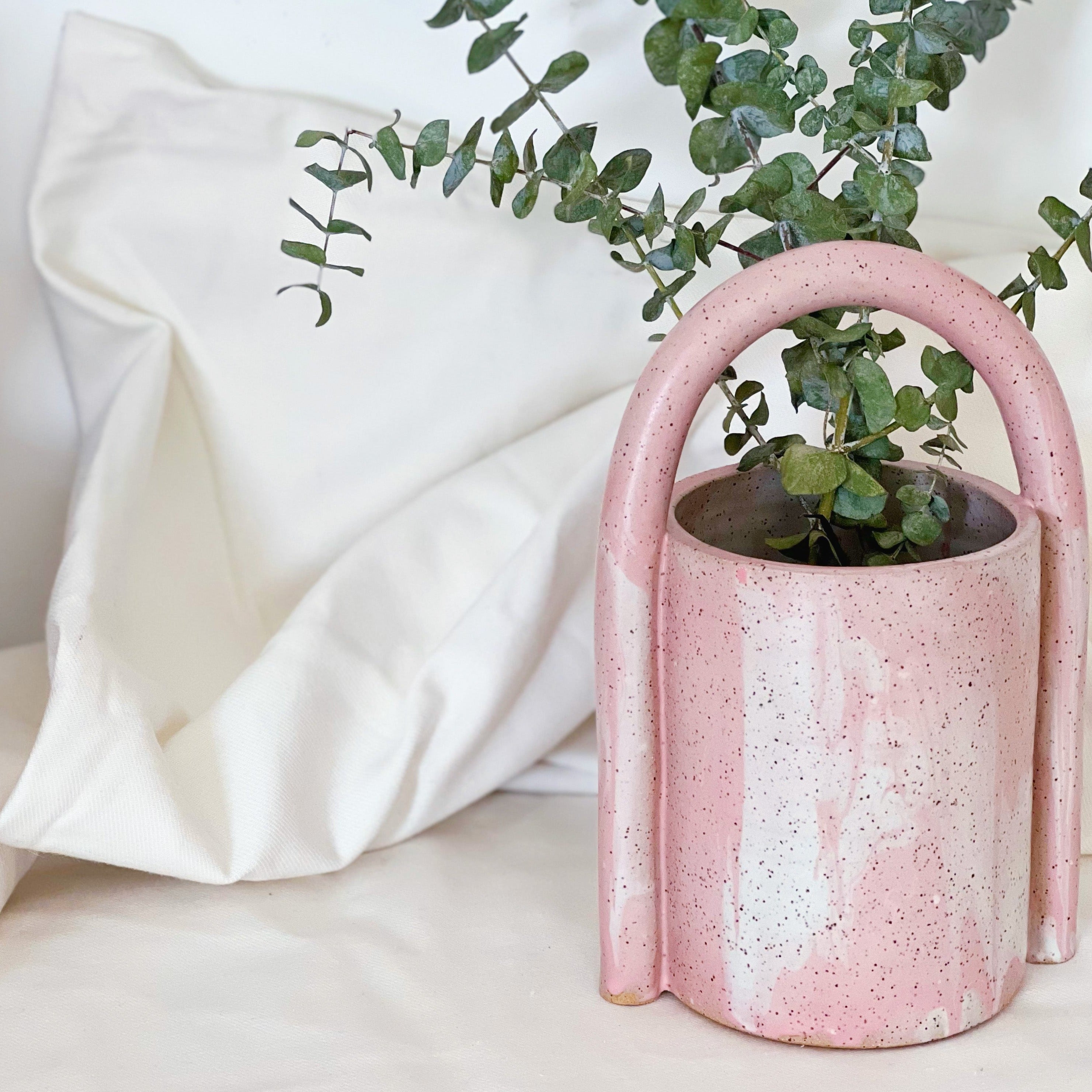 Bucket Marble Pink Planter