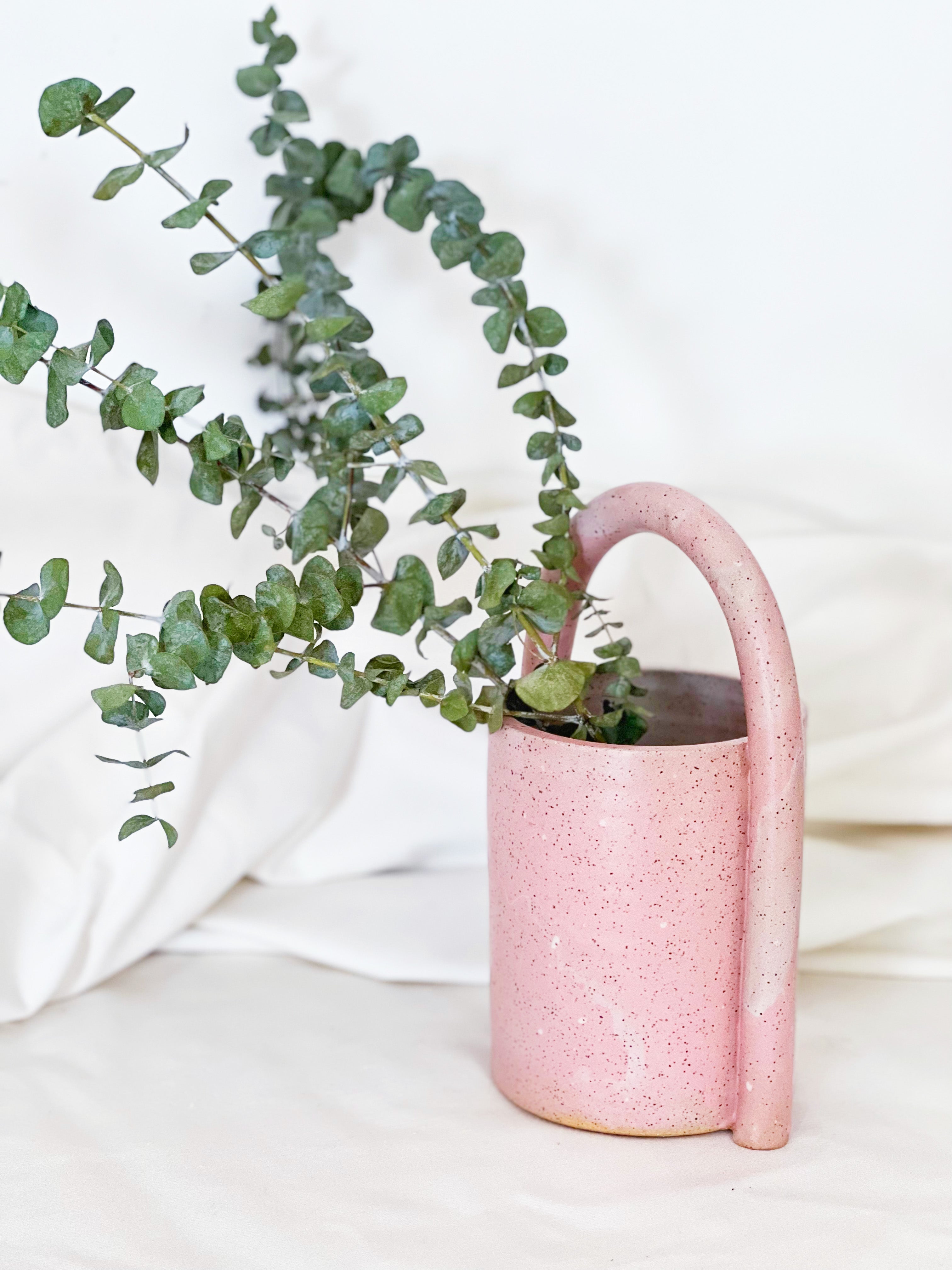 Bucket Marble Pink Planter