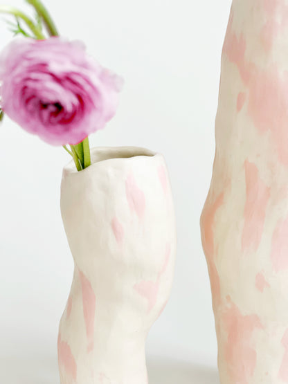 Ready to ship: Pink on Cream Flow Vase