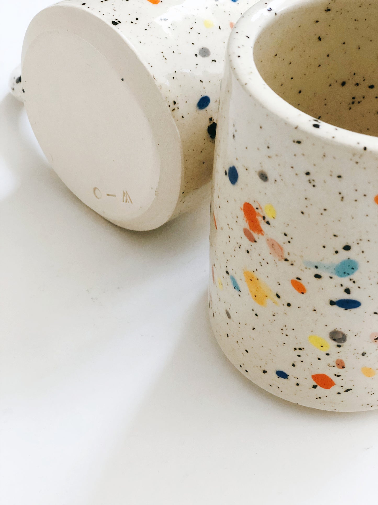 Large Double Sprinkles Handmade Ceramic Mug - Multi colors