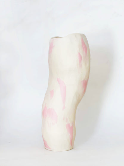 Ready to ship: Pink on Cream Flow Vase