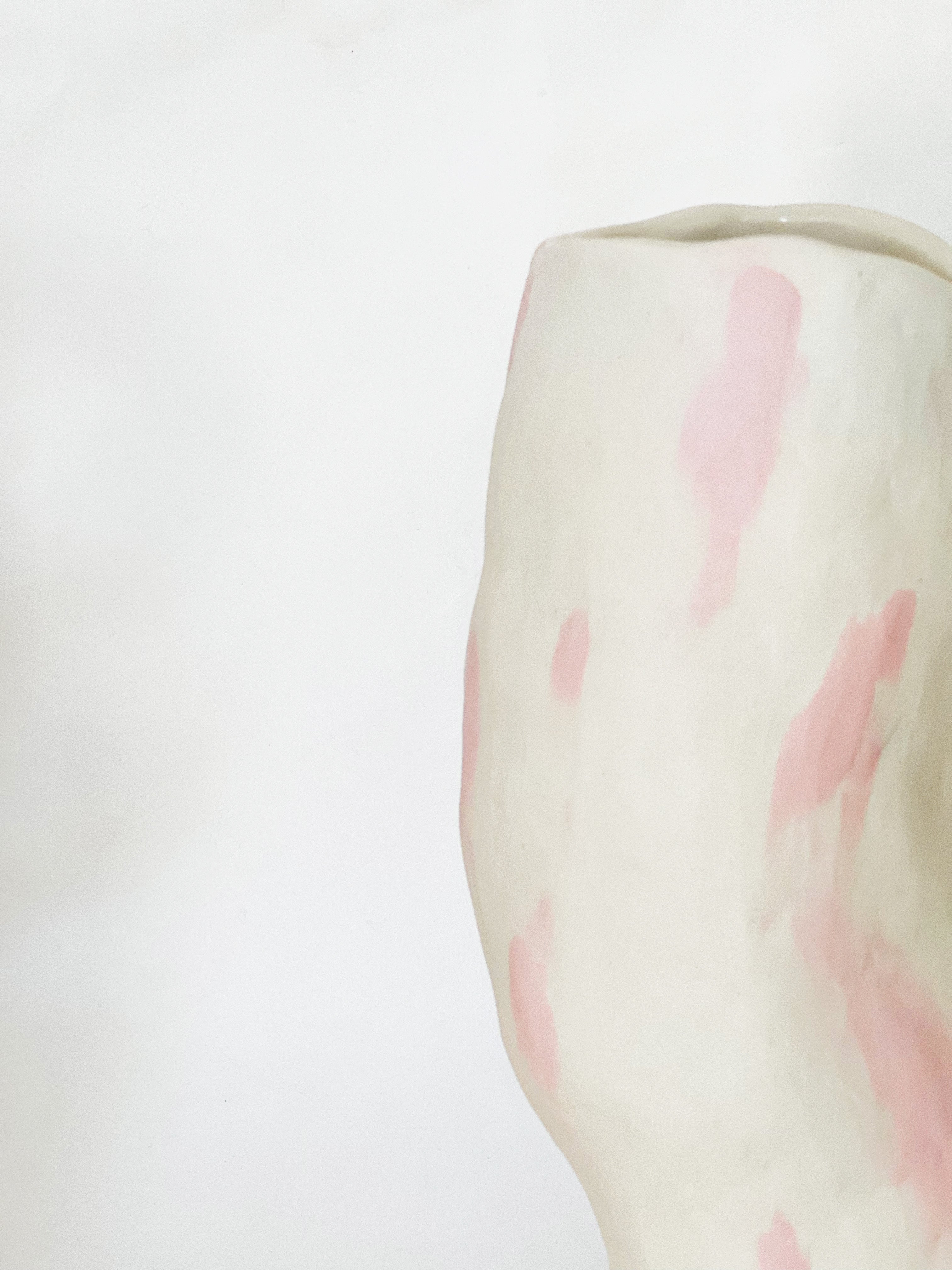 Ready to ship: Pink on Cream Flow Vase
