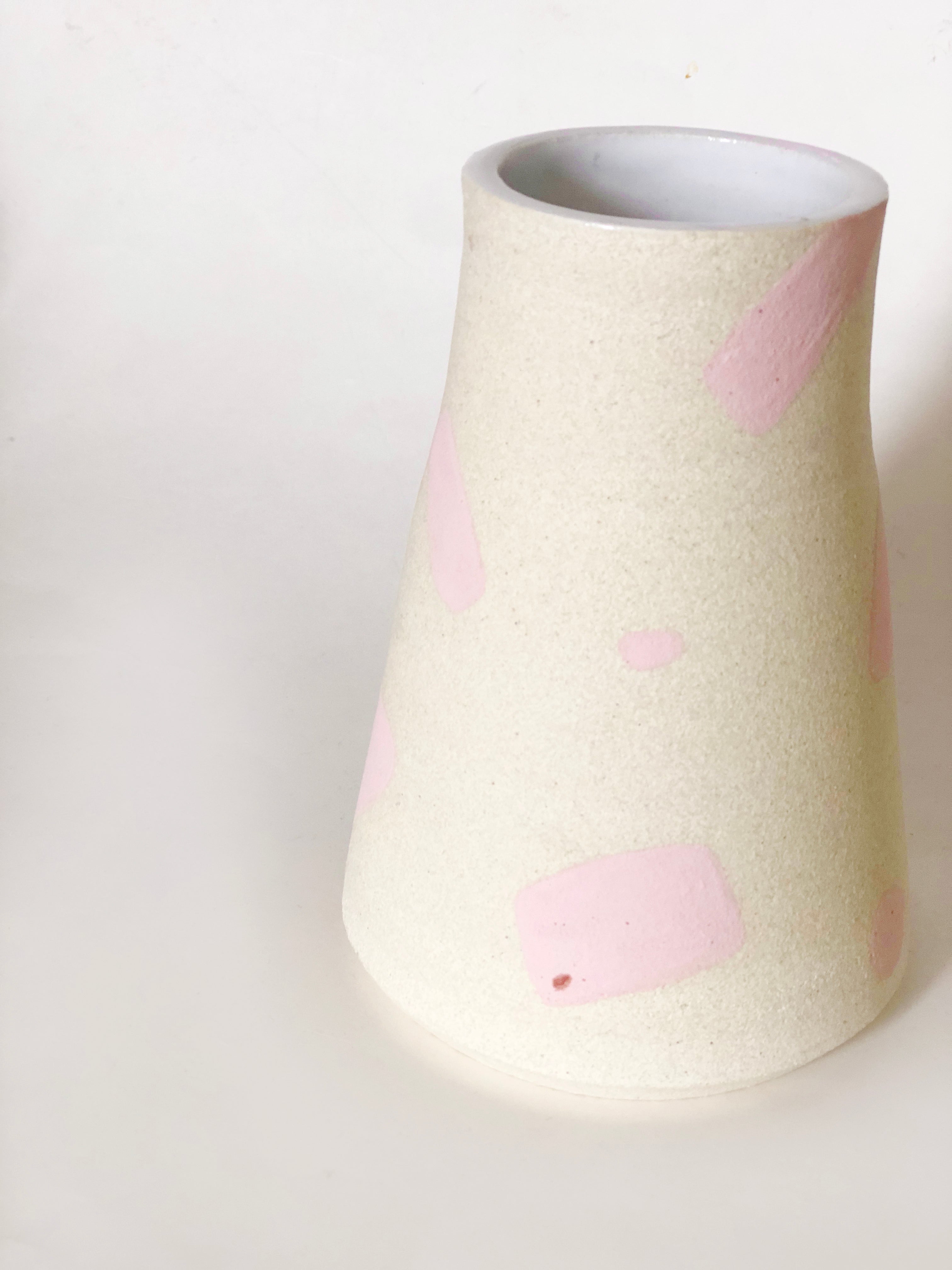 Pink Shape on White Vases