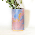 Rainbow on speckled vase