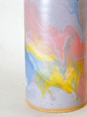 Rainbow on speckled vase