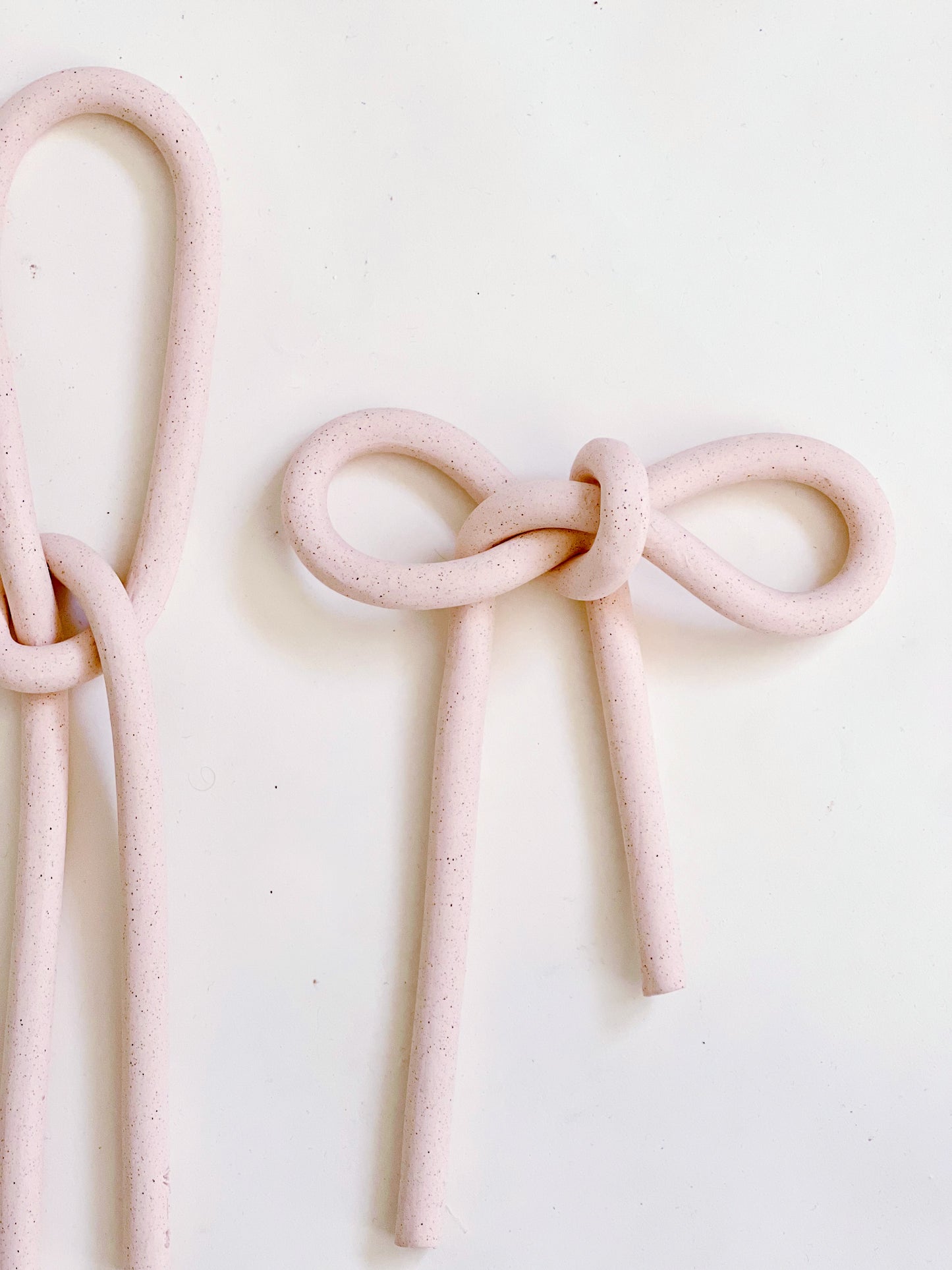 Clay Object 89 - Soft Pink Bow & Knot