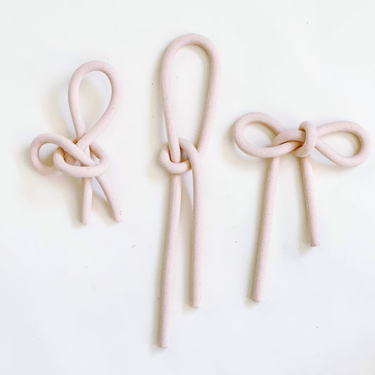 Clay Object 89 - Soft Pink Bow & Knot