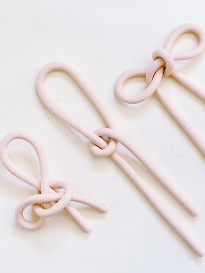 Clay Object 89 - Soft Pink Bow & Knot