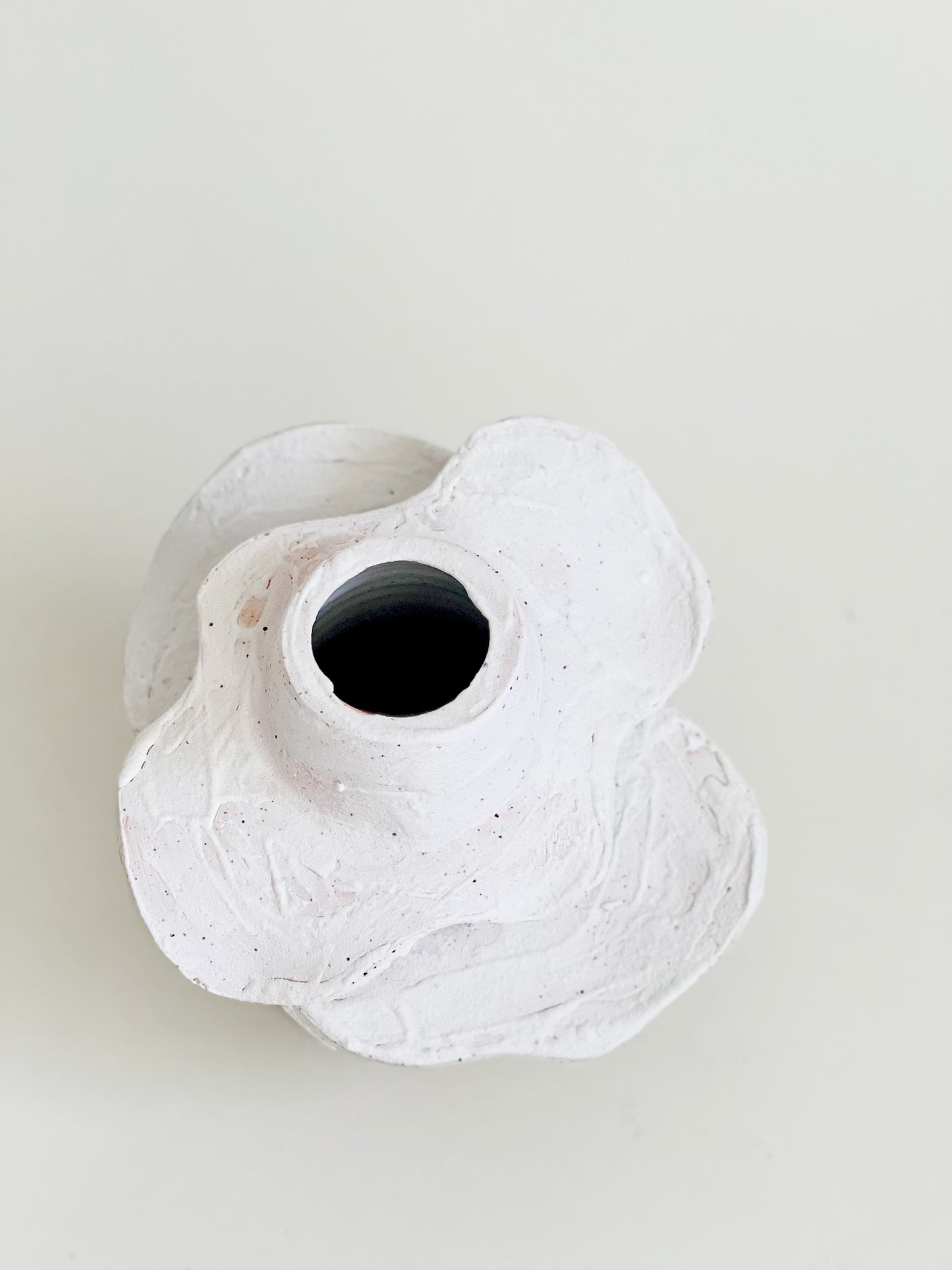 White Texture Petals Cone Vase