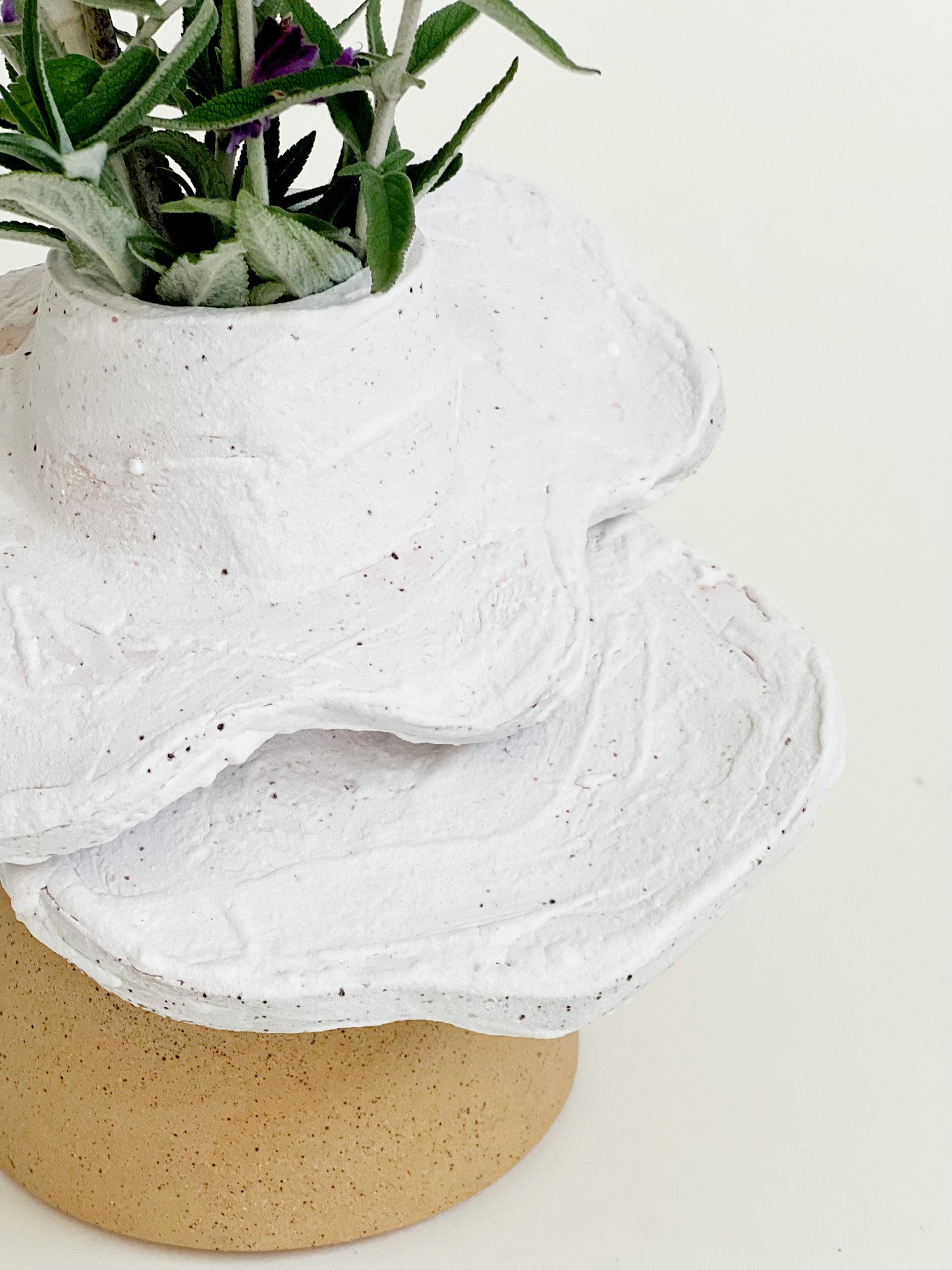 White Texture Petals Cone Vase