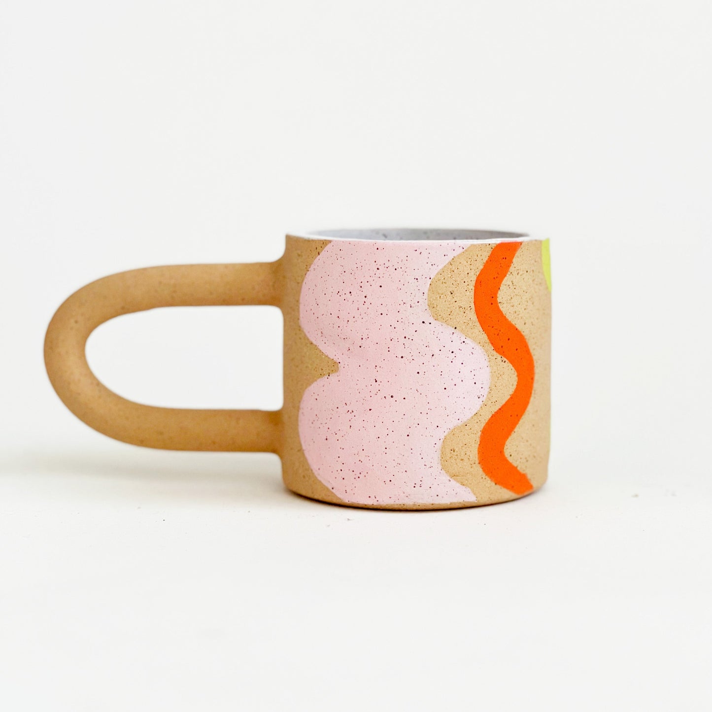 Mix Pattern Long Handle Speckles Handmade and Hand-painted Ceramics Mug