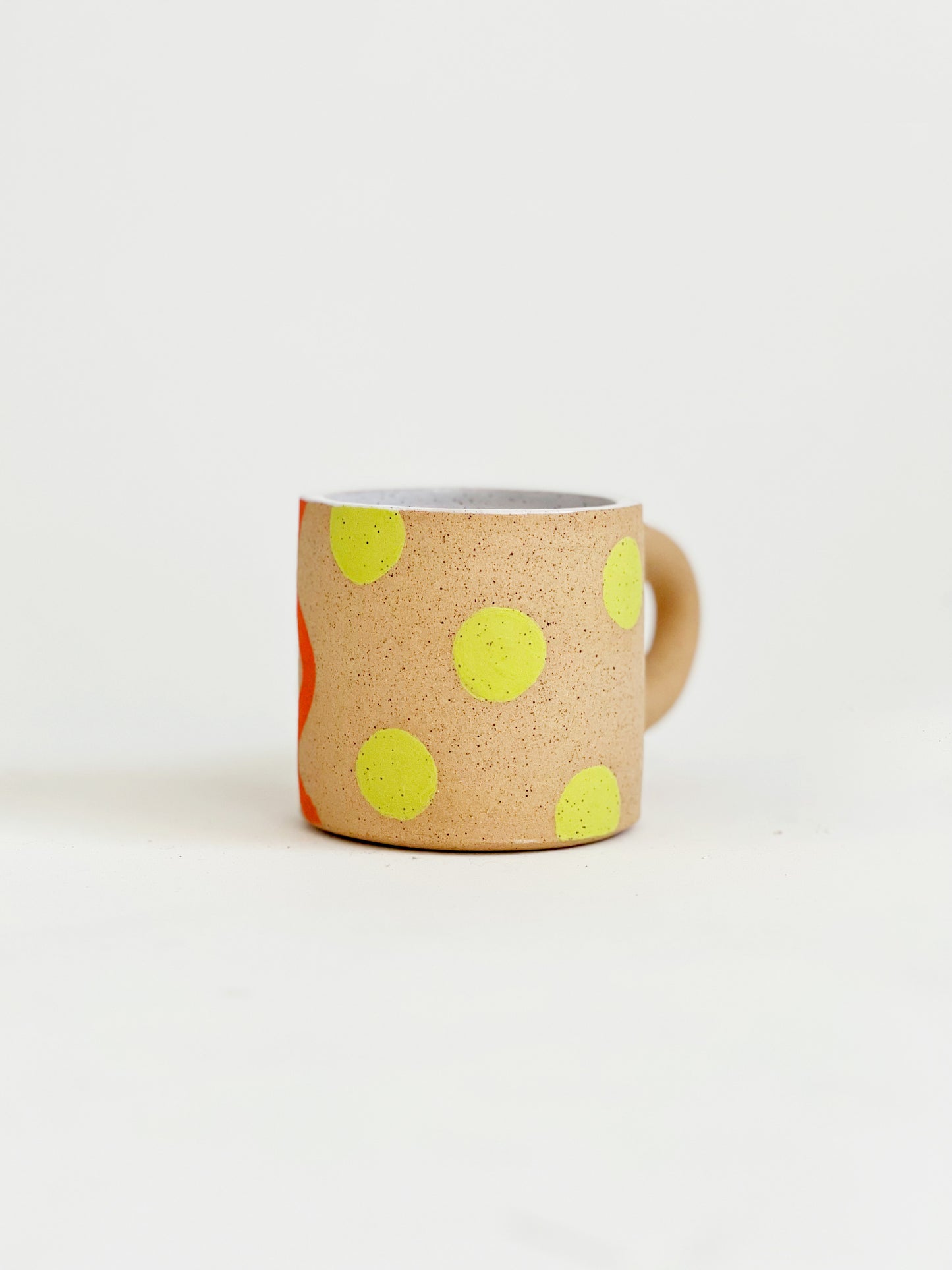 Mix Pattern Long Handle Speckles Handmade and Hand-painted Ceramics Mug