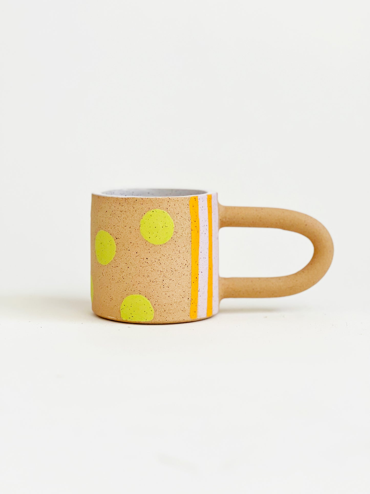 Mix Pattern Long Handle Speckles Handmade and Hand-painted Ceramics Mug