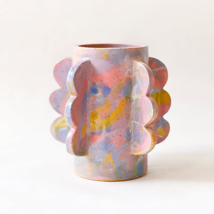 Rainbow Marbled Cactus Planter /Vase 02