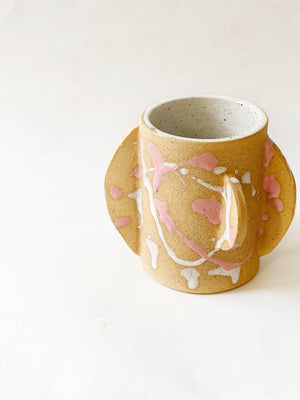 Pink and White Splatter Planter /Vase