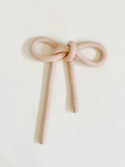 Clay Object 89 - Soft Pink Bow & Knot