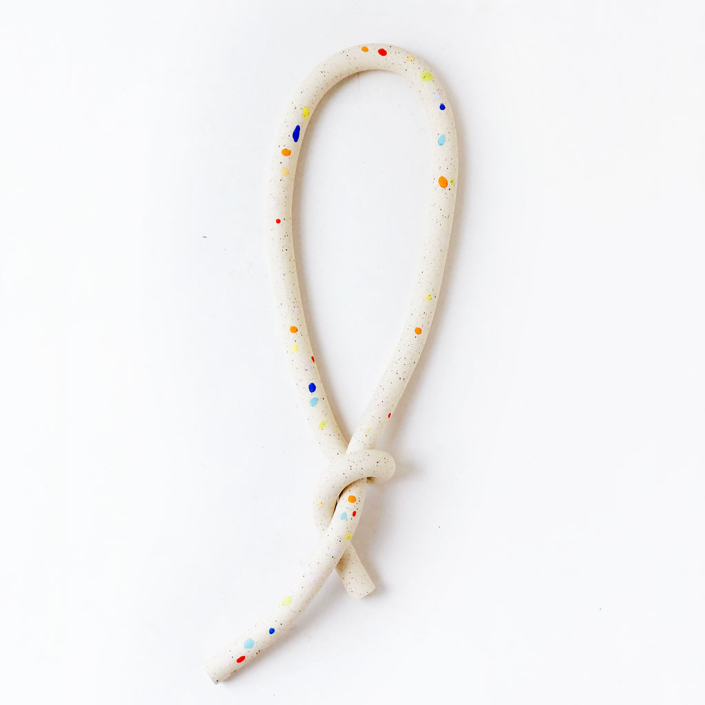 Clay Object 19 - Sprinkles White Speckle Knot
