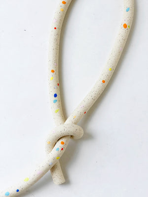 Clay Object 19 - Sprinkles White Speckle Knot