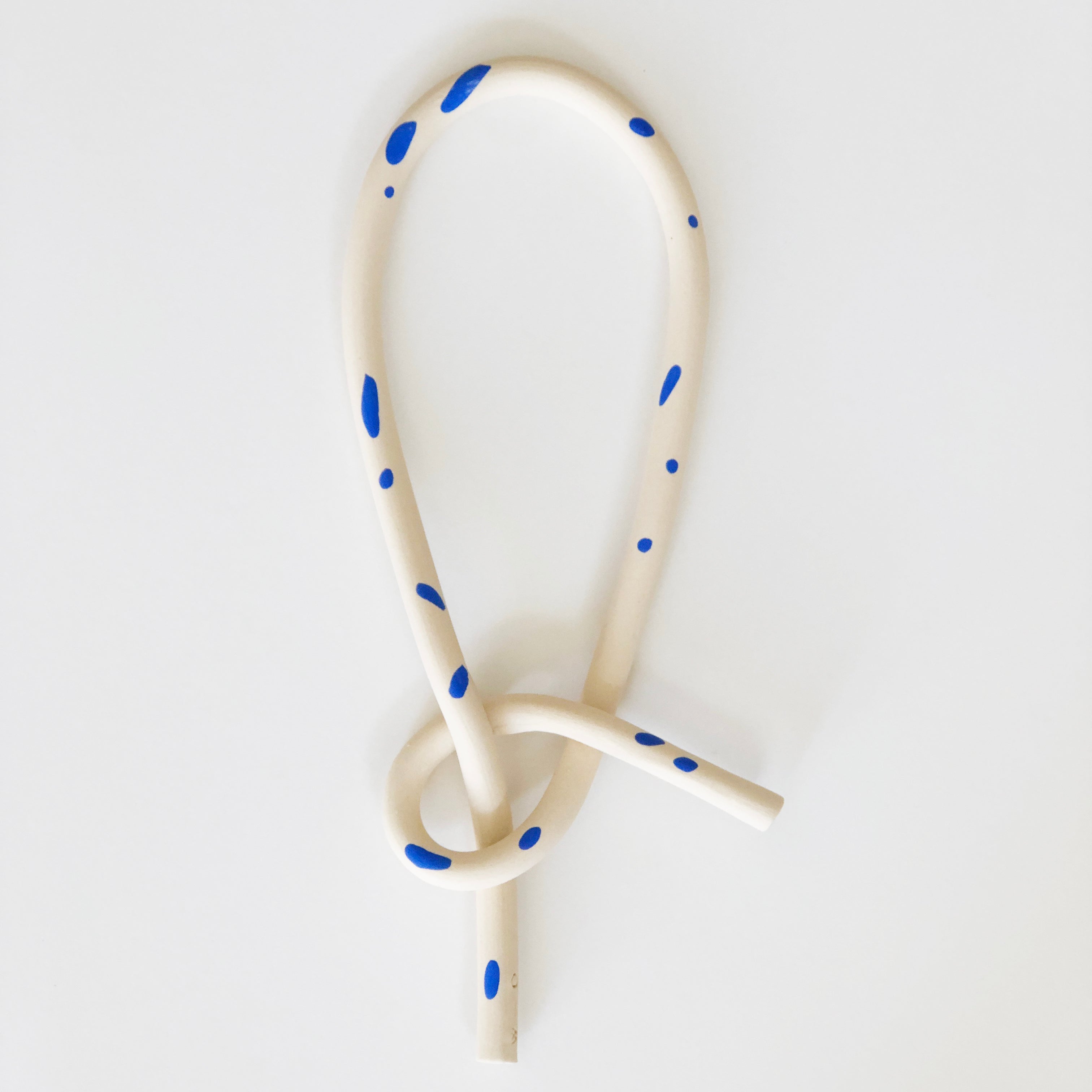 Clay Object 25 - Blue Dots Long Knot