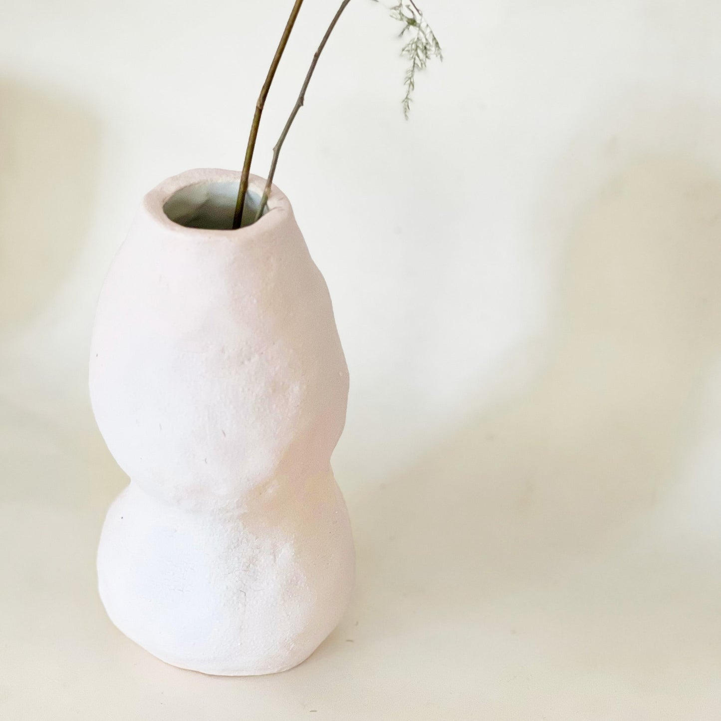 Handbuilt light pink vase