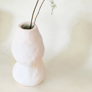 Handbuilt light pink vase