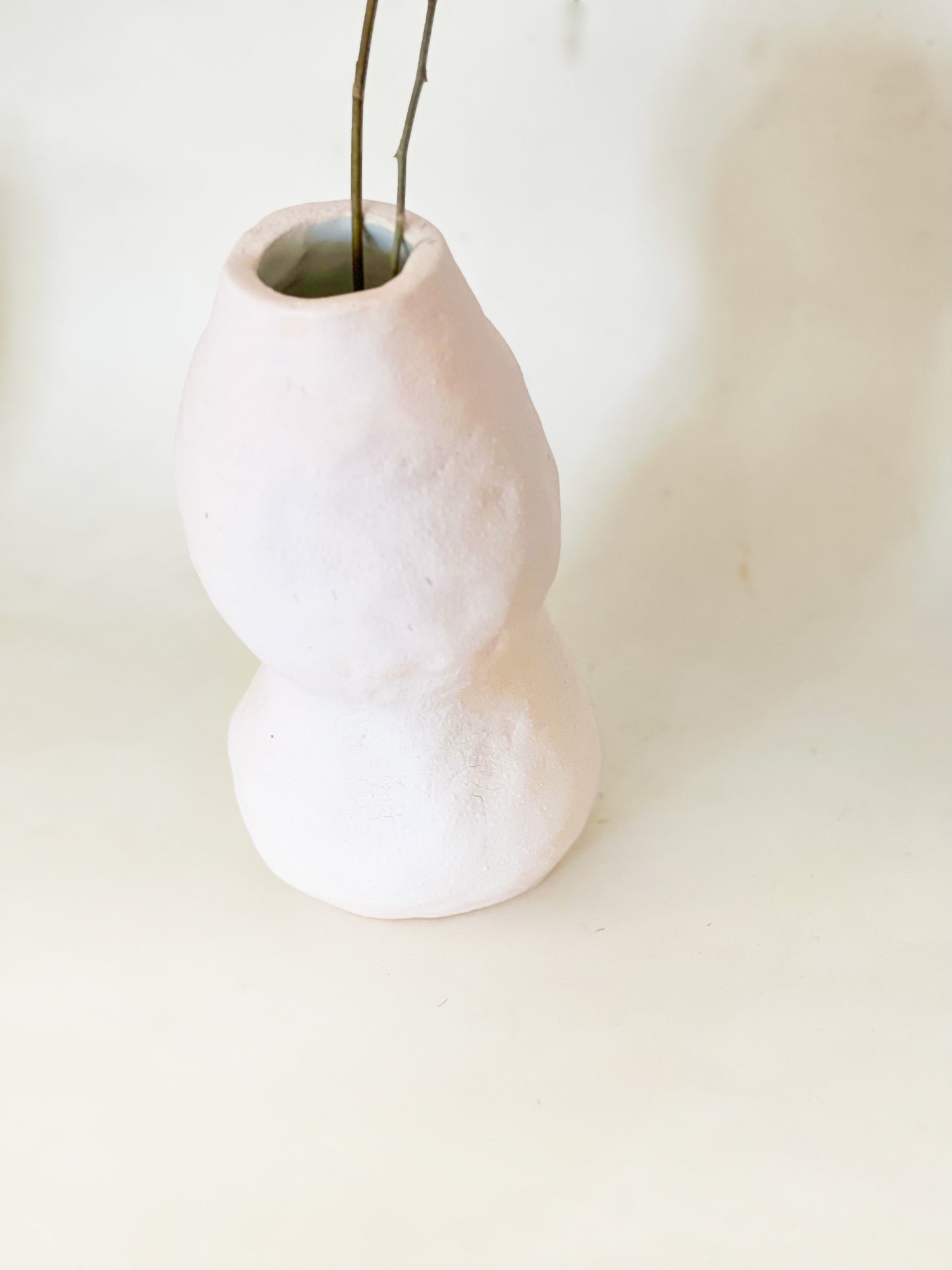 Handbuilt light pink vase