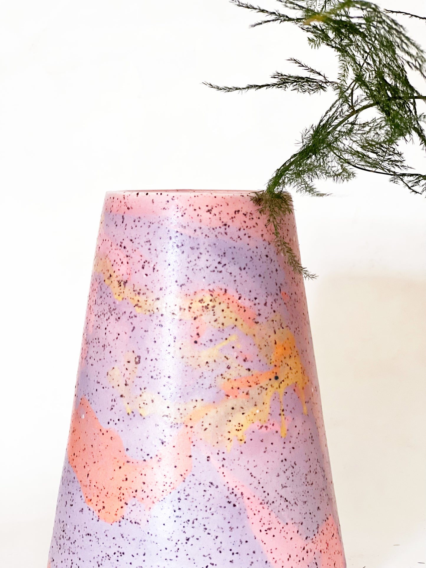 Rainbow Marbled Cone Vase